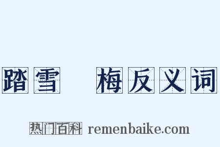 踏雪尋梅反义词是什么意思的图片